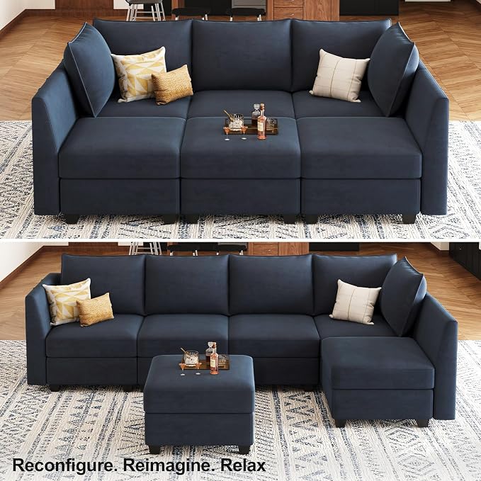 Belffin Modular Sectional Sofa Sleeper Couch - Image 5