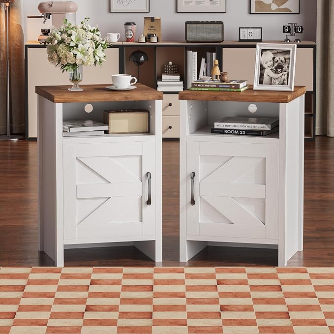YESHOMY Farmhouse Modern Nightstand - Image 6