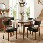 HNY Mid Century Modern Dining Chairs Set of 4, Farmhouse PU Leather Upholstered by HNY