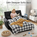 54'' Sleeper Sofa Bed, Convertible Pull Out Couch Futon - Image 3