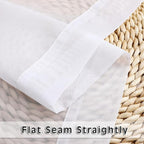 White Sheer Window Curtains 144 inch Extra Long 2PCS, Airy Scarf Drapes - Image 7