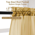 Chyhomenyc Extra Long Gold Sheer Curtains 108 Inches Long 2 Panels, Light - Image 5