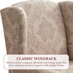 HUIMO Printed Wingback Accent Chair, Linen Upholstered High Back Armchair - Image 4