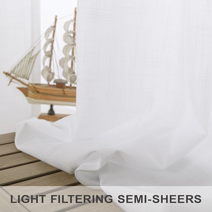 Pitalk White Curtains 86 Inches Long - Image 4