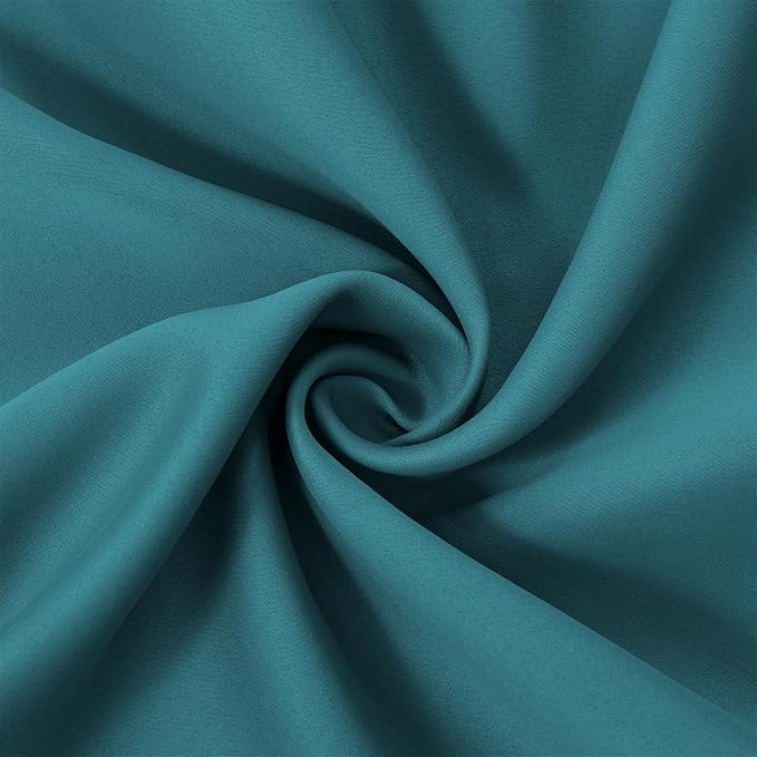 Sea Teal Blackout Curtains 40 x 63 Inch Length/Set of 2 Curtain Panels/Thermal - Image 5