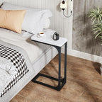 QEEIG Narrow C Shaped Side Table Set of 2 Living Room Sets Slim Couch Tray - Image 5