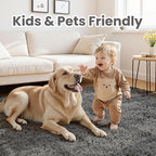 6x9 Fluffy Shag Area Rugs for Living Room Bedroom: Soft Plush Carpet Grey | - Image 3