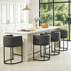 ClinQ 26" H Counter Height Bar Stools Set of 4, Modern Barrel Counter Stools by ExperienceExquisiteLife