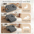 hansones 65'' 3-in-1 Folding Convertible Sofa Bed, Queen Size Pullout Sofa - Image 5