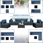 7 Piece Outdoor Patio Furniture Set, All Weather Conversation Set - Image 2