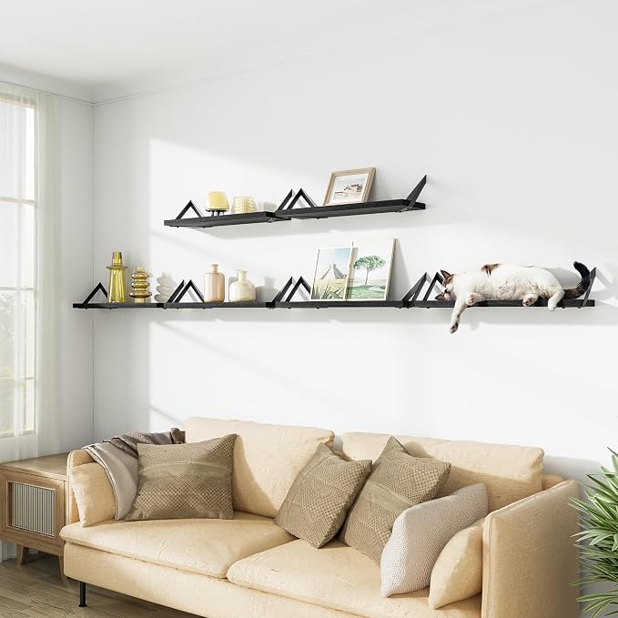 SRIWATANA Floating Shelves for Wall Decor, Wood Wall Shelves for Bathroom - Image 4