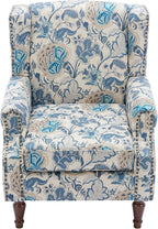 Pia Ricco Set of 2 Floral Accent Chairs, High Back Upholstered Armchairs - Image 6