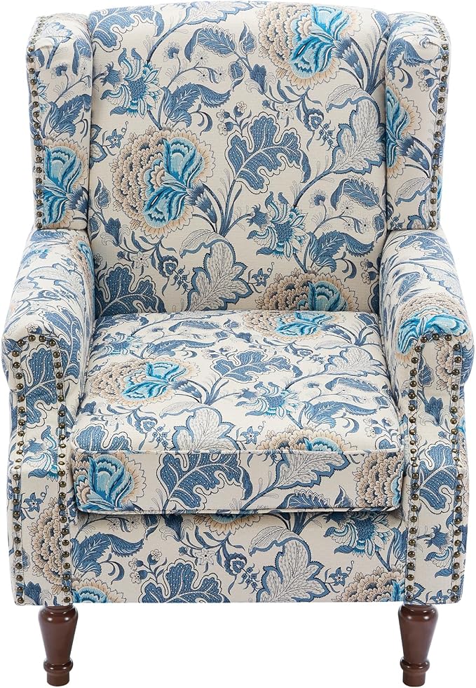 Pia Ricco High Back Floral Accent Chair - Image 6