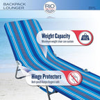 Rio Beach Portable Lay Flat Folding Backpack Beach Lounge Chair - Image 3