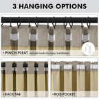 MIULEE 100% Blackout Linen Curtains 42 x 96 Inch Faux Linen 2 Panels | Thermal - Image 5