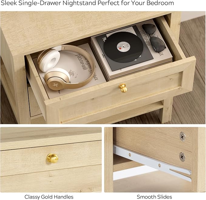 EYYTHUNG Tall Modern Nightstand - Image 4