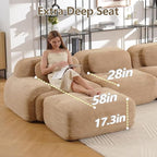 Boneless Sectional Couch, No Assembly Required, 81.8” Modular Cloud Sofa - Image 5