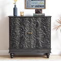weselon Accent Cabinet with 2 Doors, Classic Carved Storage Sideboard Buffet by WelcometoFurnitureSalon