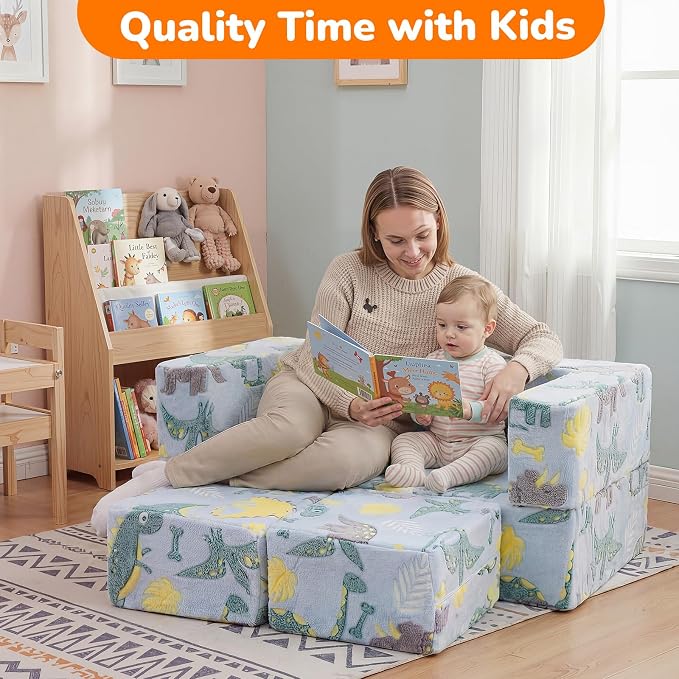 MeMoreCool Glow-in-the-Dark Dinosaur Kids Loveseat - Image 7