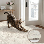 2'6''x8' Hallway Washable Runner Rug: Kitchen Carpet Beige White | Vintage Boho - Image 5