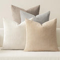 MIULEE Soft Corduroy Decorative Throw Pillow Covers Neutral Tan 18x18 | Set of 4 by MIULEE