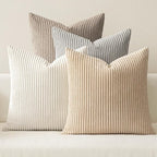 MIULEE Soft Corduroy Decorative Throw Pillow Covers Neutral Tan 18x18 | Set of 4 by MIULEE