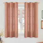 YoungsTex Terracotta Linen Curtains 48 Inch Length by YoungsTex