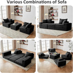 Modular Sectional Loveaeat Cloud Sofa, Boneless Couch - Image 6