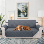 Reversible Couch Cover for 3 Cushion, Dark Blue | Couch Cover for Sofa - Image 2