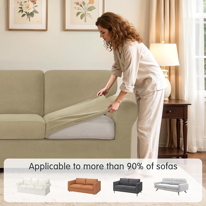 SUBRTEX 7 Pieces Stretch Sofa Slipcover Sets Couch Cover Sets Backrest Cushion - Image 4