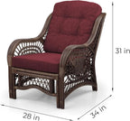 Malibu Lounge Living Accent Armchair Natural Rattan Wicker Handmade Design - Image 2