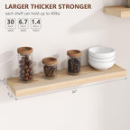 fuqing 30 Inch Floating Shelves | Natural Wood Wall Shelves Set of 2 | 30" W x - Image 3