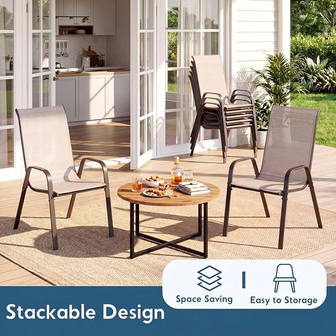 Arlopu 5 Piece Outdoor Patio Dining Set, Porch Furniture - Image 4
