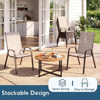 Arlopu 5 Piece Outdoor Patio Dining Set, Porch Furniture - Image 4