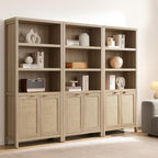 SICOTAS Bookcase 71" Tall Bookshelf 5 Tier Rattan Boho Bookcase by SICOTAS