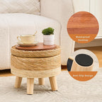Cpintltr Storage Ottoman Poufs Handwoven Footstool Natural Seagrass Round - Image 5
