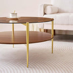 LumFurn Extra Large Round Coffee Table, Mid-Century Modern Design, D34 x H17 in - Image 8