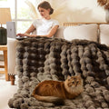 L'AGRATY Faux Rabbit Fur Throw Blanket by LAGRATY