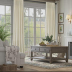 Oatmeal Birch Beige 90 Inches Long Linen Sheer Curtains - Image 6