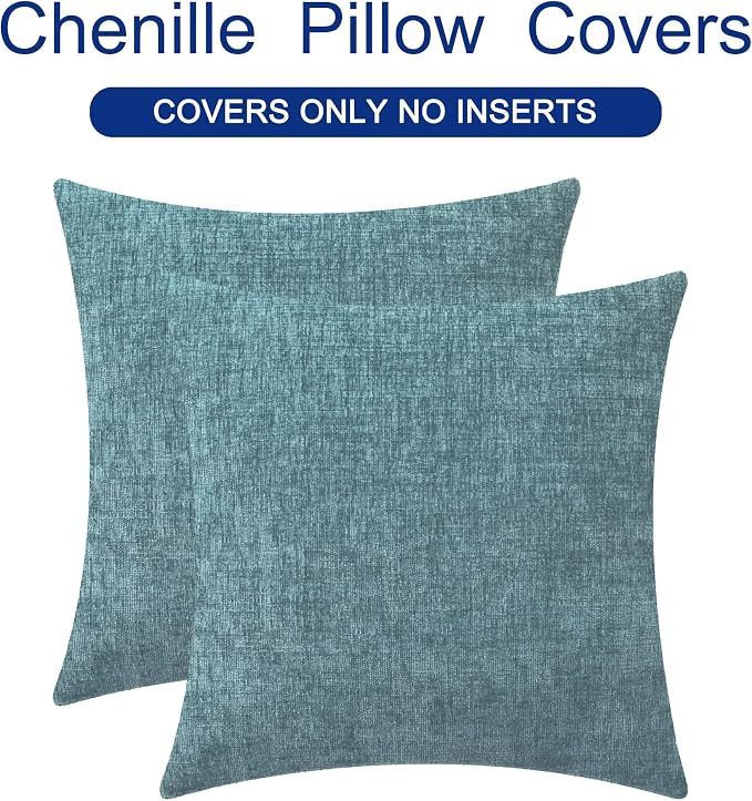 CaliTime Decorative Couch Throw Pillow Covers 20 X 20 Inches Smoke Blue | Pack - Image 6