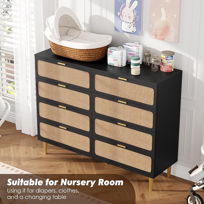 GarveeHome Rattan 8 Drawer Dressers - Image 5