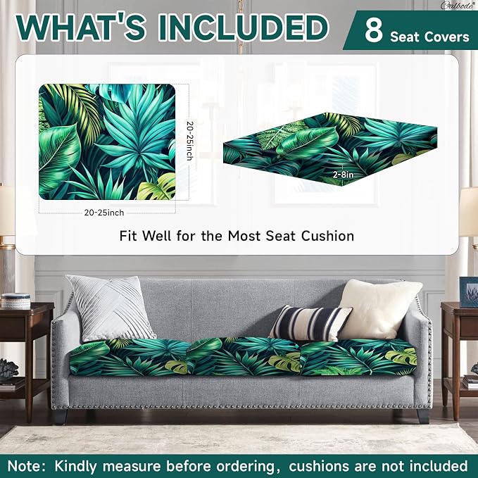 CALBODE Stretch Outdoor Seat Cushion Covers, Washable Reusable, Indoor/Outdoor - Image 2