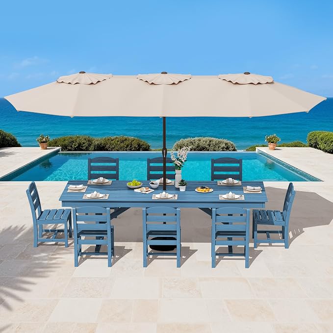 SERWALL 9 Piece Outdoor Dining Set - Image 9