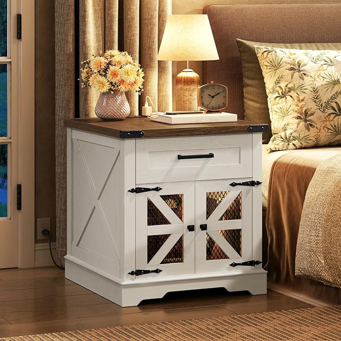 RALGEND White Farmhouse End Table - Image 7
