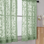 Furman Sheer Curtains 45 Inch Length 2 Panels Set, Elegant Geometric Jacquard - Image 8