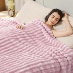 Aganear Fluffy Throw Blanket for Couch Sofa 50"x60" Coral Pink | Lightweight - Image 4
