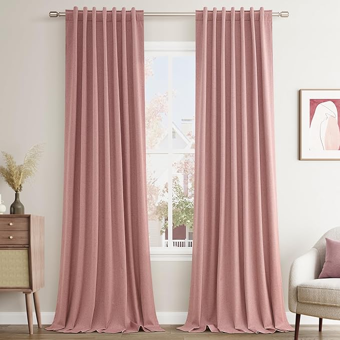 100% Blackout Curtains 96 Inch Length 2 Panels Set by Guken