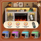 WLIVE 3-Sided Glass Electric Fireplace TV Stand - Image 7