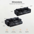 103" Electric Pull Out Sleeper Sofa Bed, 2in1 Convertible Power Extendable - Image 2