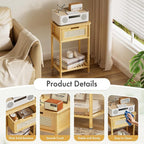 Bamboo Nightstand, Boho Side Table - Image 8